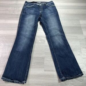 Rock 47 By Wrangler Jeans Womens 9 Blue Denim Bootcut Embroidered Stretch